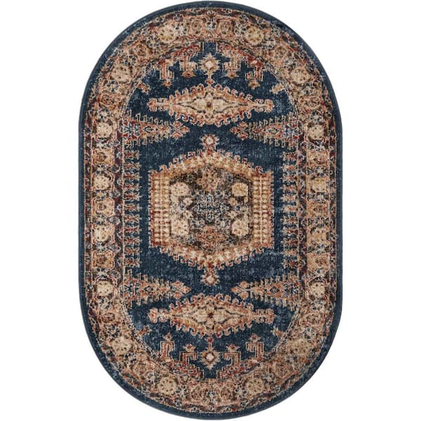 Unique Loom Utopia Larissa Blue 3' 3 x 5' 3 Area Rug
