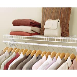 SuperSlide 72 in. W x 12 in. D White Steel Wire Closet Shelf Kit with Closet Rod