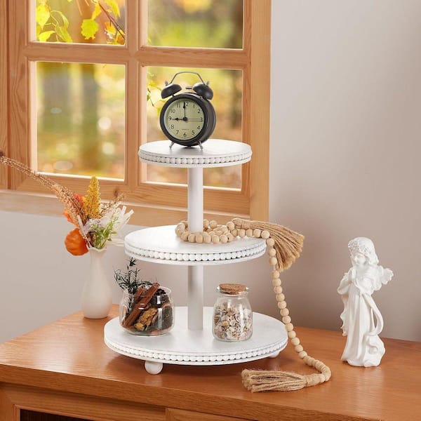Lynzavix 3 Tier White Wood Cake Stand for 24 Cupcakes, Dessert