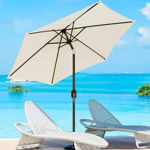 7.5 ft. Outdoor Patio Market Umbrella for Pool Balcony Backyard in White