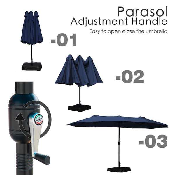 11 ft solar powered patio umbrella 11 FT Solar-Powered LED Lights Patio Cantilever Umbrella