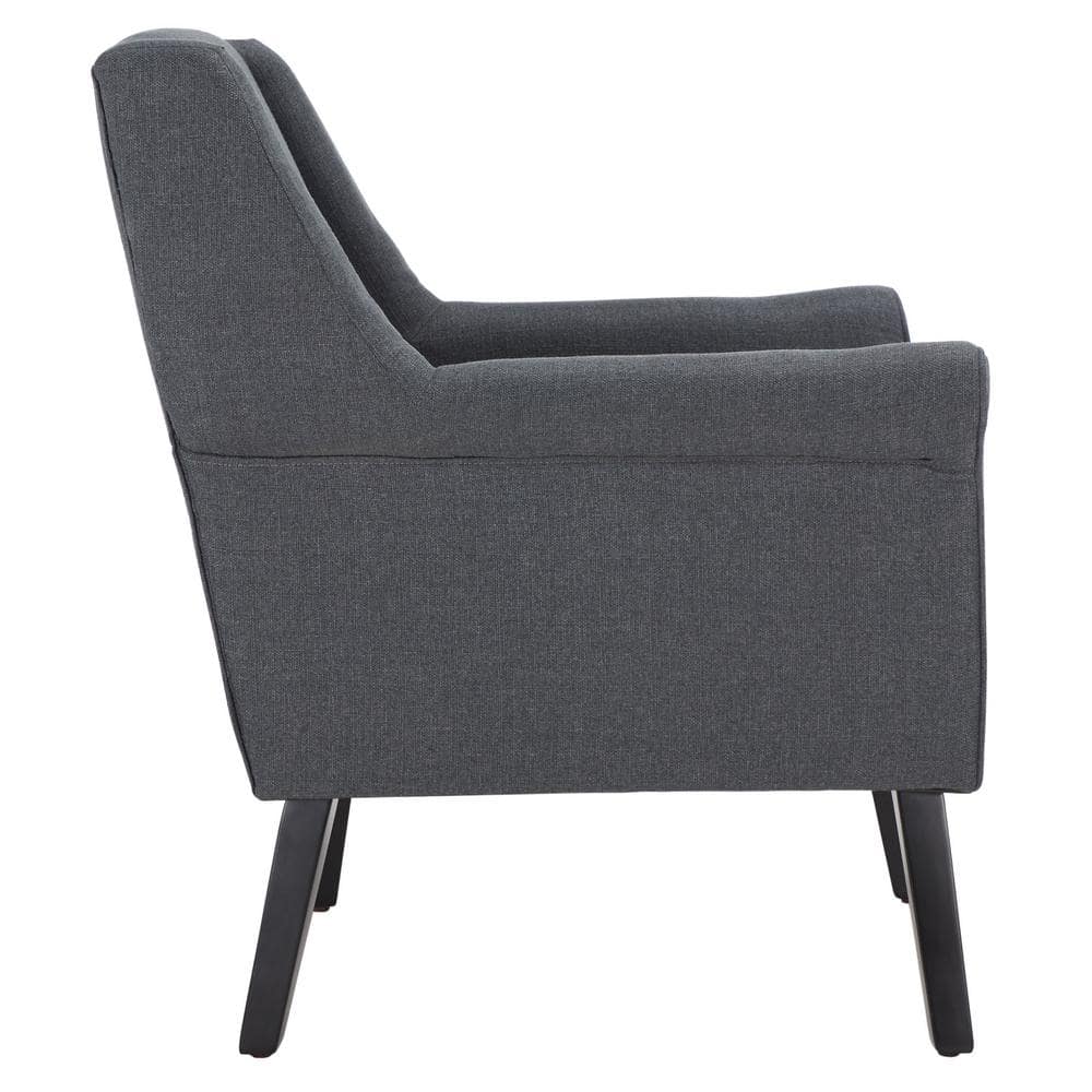 Videl Dark Grey Upholstered Accent Chair with Rolled Arms