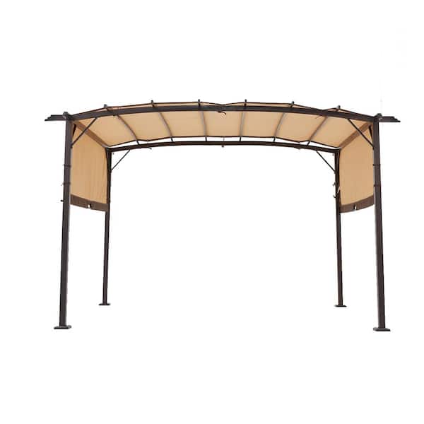 12 ft. x 9 ft. Outdoor Steel Grape Gazebo in Beige