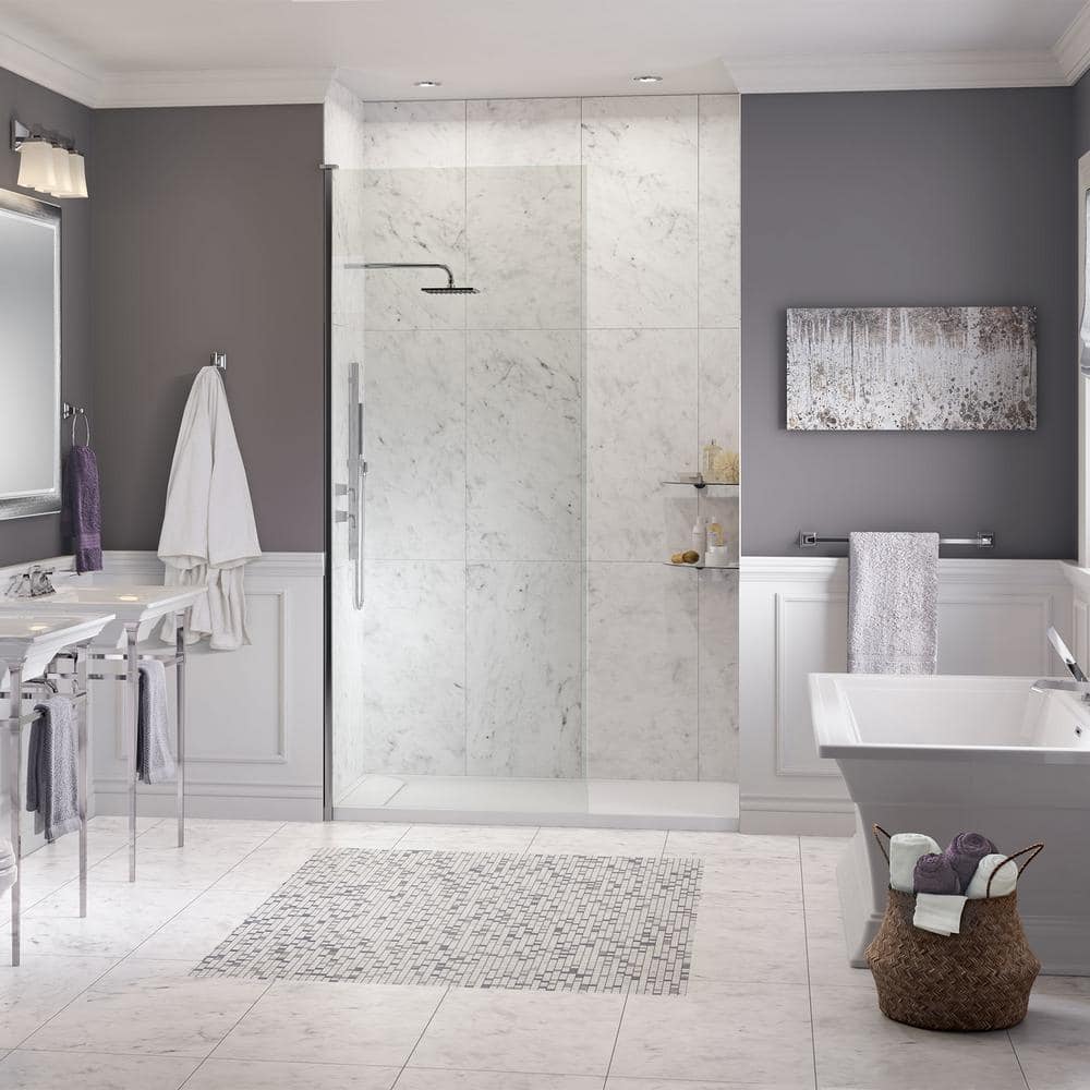 Townsend 60" x 30" White Solid Surface Rectangular Shower Base