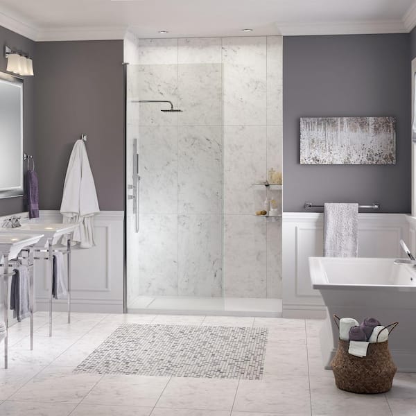 Townsend 60 in. L x 30 in. W Single Threshold Alcove Shower Pan Base with Right Drain in White