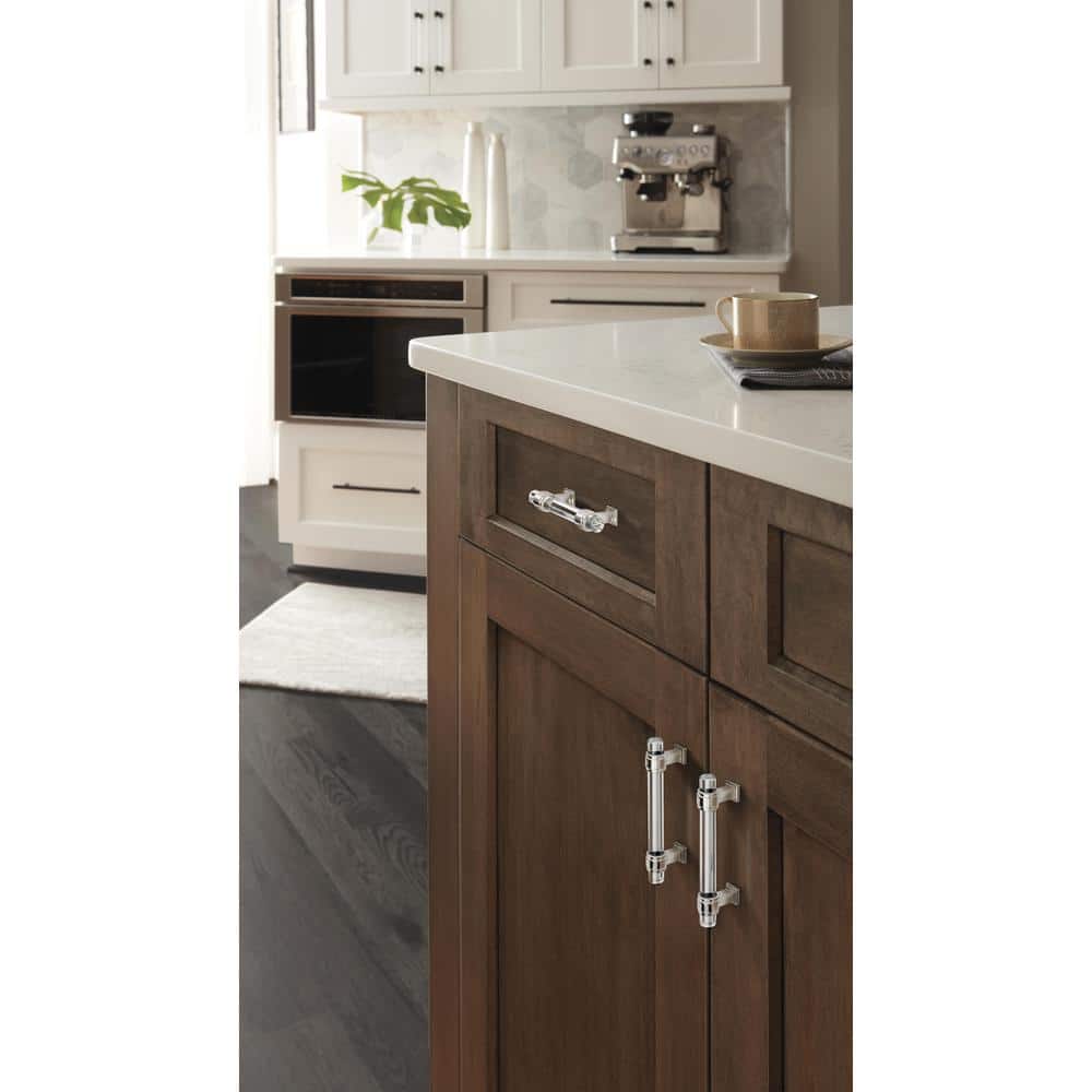 Clear and Polished Nickel 3" Modern Cabinet Pull