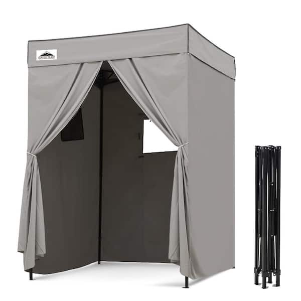 Flat Top 5 ft. x 5 ft. Outdoor Pop Up Shower Privacy Tent Dressing Changing Room, Gry