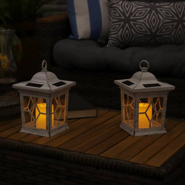 4-Pack Hanging Solar LED Light Candle Lantern 9 Lucien White