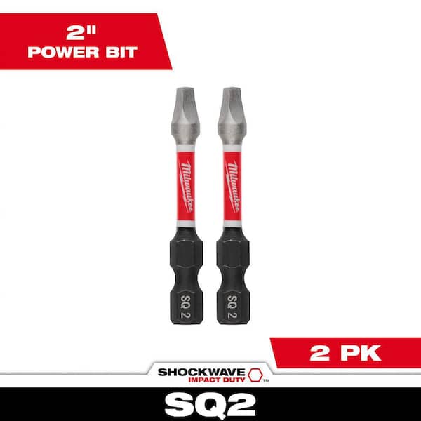 SHOCKWAVE Impact Duty 2 in. Square #2 Alloy Steel Screw Driver Bit (2-Pack)