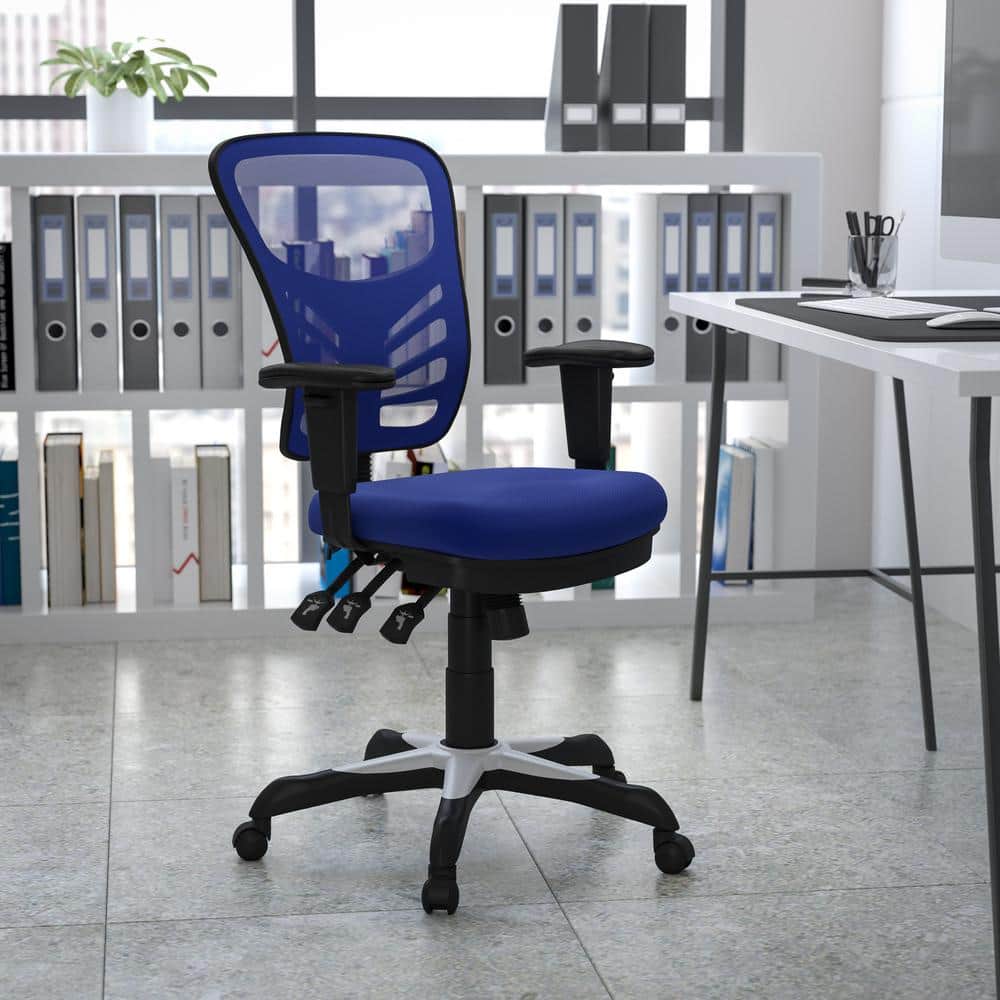 Flash Furniture Mesh Swivel Ergonomic Task Chair in Blue