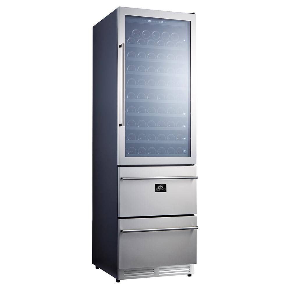 Forno 24" Stainless Steel Dual Zone Wine Cooler with Interior Lighting