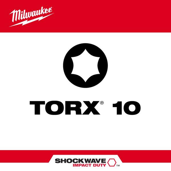 T10 Torx Alloy Steel Screw Driver Bit 5-Pack SHOCKWAVE Impact Duty 2 in 