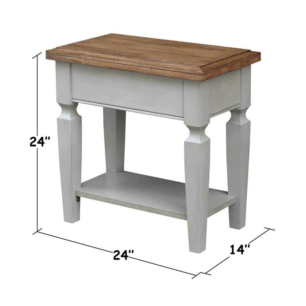 Vista Distressed Hickory and Stone Finish Side Table