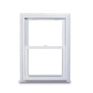 25.75 in. x 40.75 in. 70 Series Low-E Argon Glass Double Hung White Vinyl Fin with J Window, Screen Incl