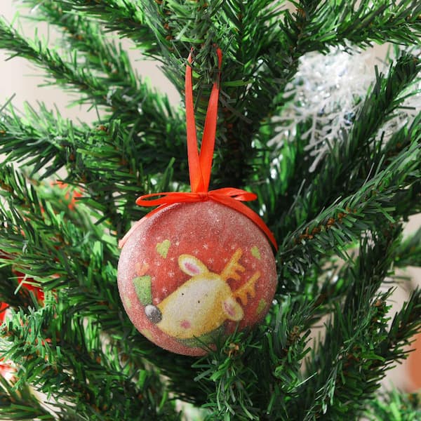 For Living Christmas Decoration Hanging Mistletoe, Green with Berries and  Red Ribbon, 5 1/2-in