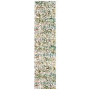 Madison Green/Turquoise 2 ft. x 14 ft. Abstract Gradient Runner Rug