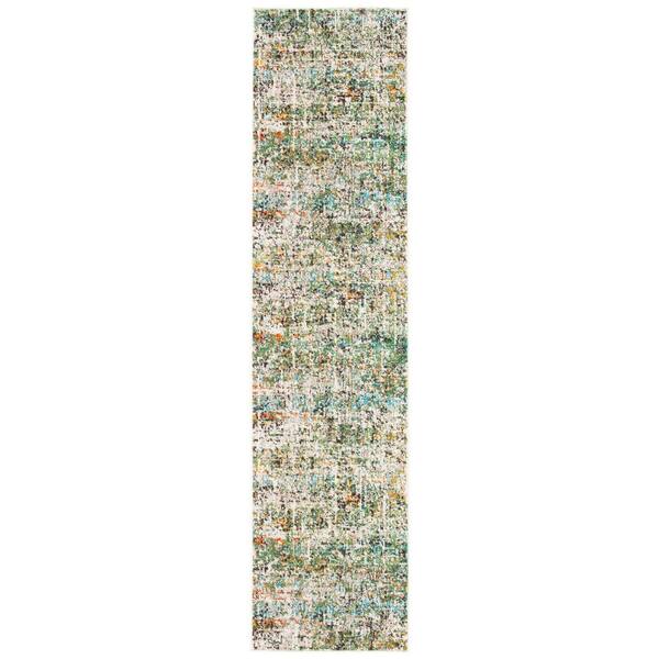 SAFAVIEH Madison Green/Turquoise 2 ft. x 6 ft. Abstract Gradient Runner Rug