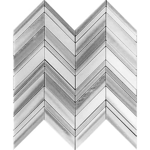 Zebra Gray 12 in. x 12.2 in. Polished Marble Floor and Wall Mosaic Tile(5.08 sq. ft./Case) (5-Pack)