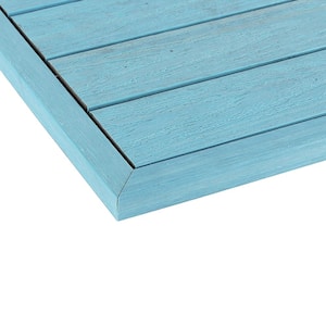 1/12 ft. x 1 ft. Quick Deck Composite Deck Tile Outside Corner Trim in Grecian Blue (2-Pieces/Box)