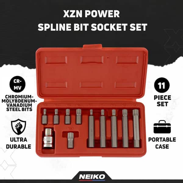 NEIKO XZN Metric Triple Square Socket Set (11-Piece) 10078A - The