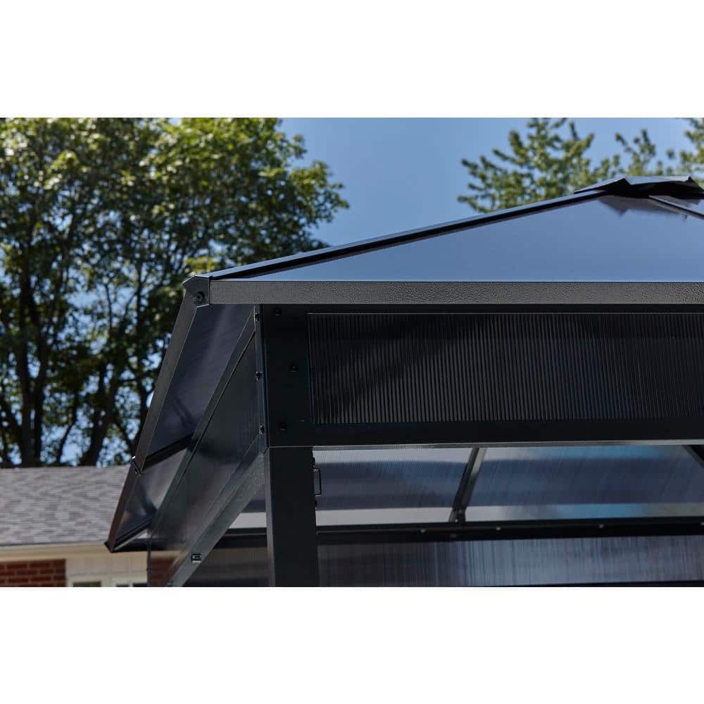 Danxia 7 ft. x 9 ft. Black Steel Frame Patio Gazebo