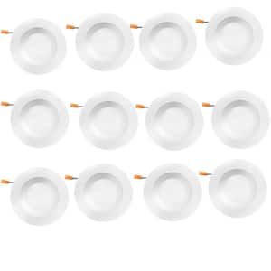 4 in. Adjustable 5CCT Retrofit Recessed Lighting, Dimmable E26 Screw in Fixtures, LED Recessed Light Trim (12-Pack)