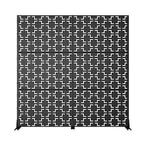 72 in. x 71 in. Black Privacy Screen Galvanized Freestanding Panel