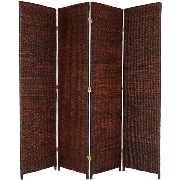 6 ft. Dark Brown 4-Panel Room Divider