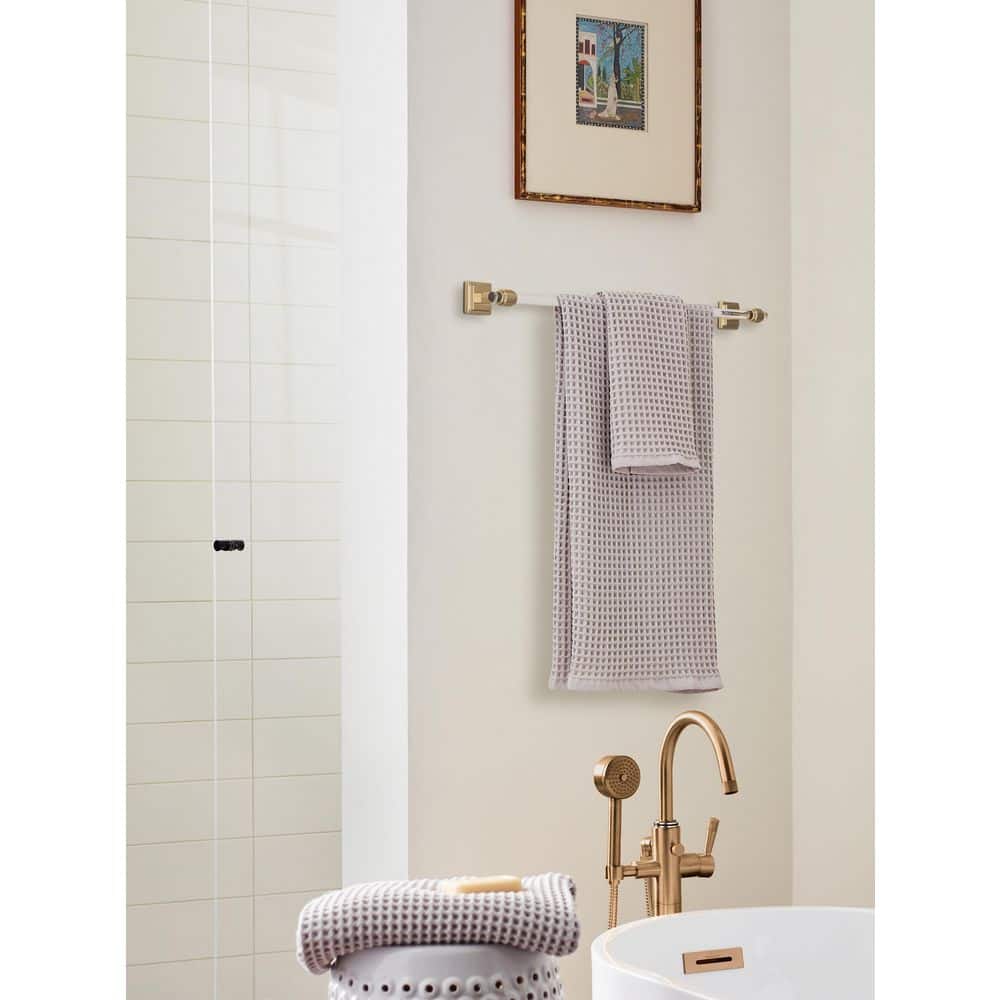 24-Inch Clear and Champagne Bronze Wall Mounted Towel Bar