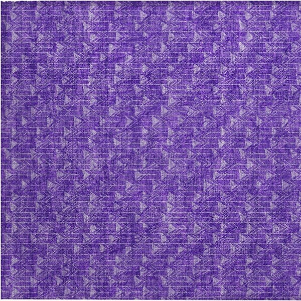 Purple 2 ft. x 3 ft. Geometric Indoor/Outdoor Area Rug
