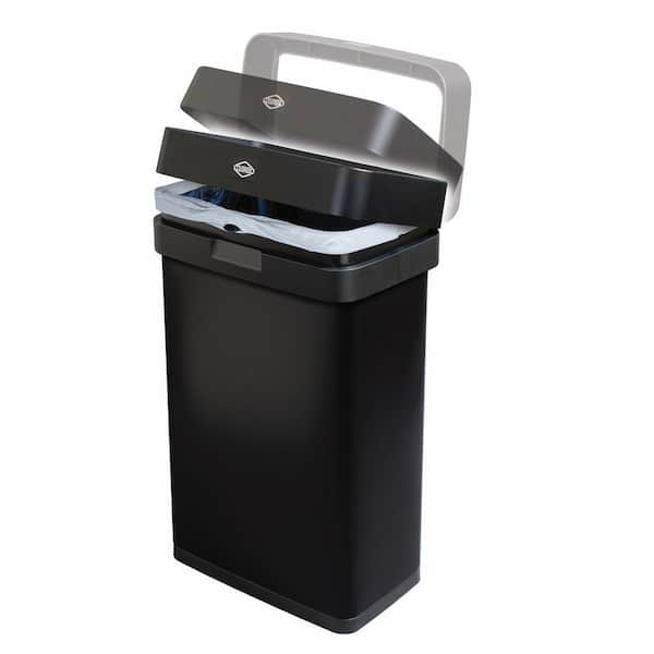 Clorox 13 Gal. Stainless Steel Slim Open Top Trash Can, Black CLX