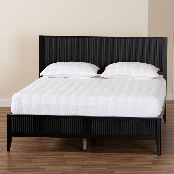 Black wooden small double bed online