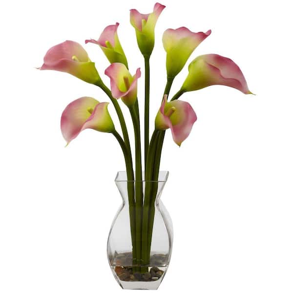Nearly Natural Classic Calla Lily Arrangement in Pink