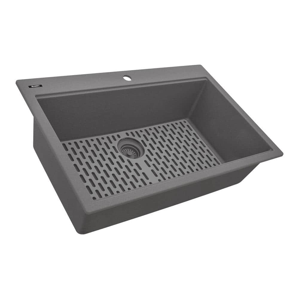 Urban Gray 33" Granite Composite Single Bowl Kitchen Sink