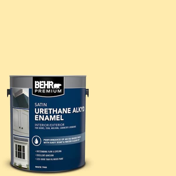 1 gal. #370A-2 Pale Daffodil Urethane Alkyd Satin Enamel Interior/Exterior Paint