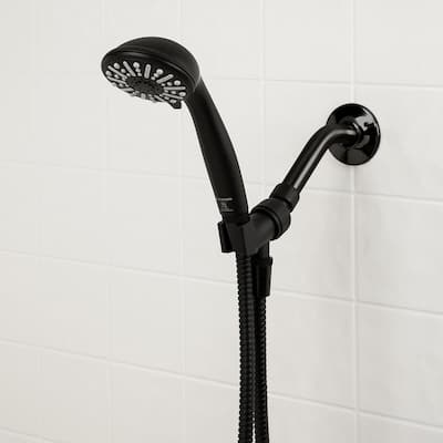 3-Spray 3.5 in. Single Wall Mount Handheld Adjustable Shower Head in Matte Black