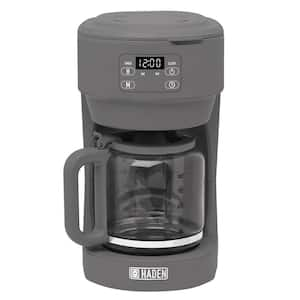 Chelsea 10-Cup Grey / Chrome Drip Coffee Maker with Keep-Warm Function and Delay Brew Setting