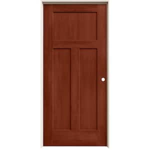 36 in. x 80 in. Craftsman Amaretto Stain Left-Hand Solid Core Molded Composite MDF Single Prehung Interior Door