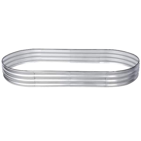 Kahomvis 8 ft. x 4 ft. x 1 ft. Silver Anti-Rust Galvanized Steel Raised Garden Bed, Anti-Corrosion Raised Planter Box (2-Pack)