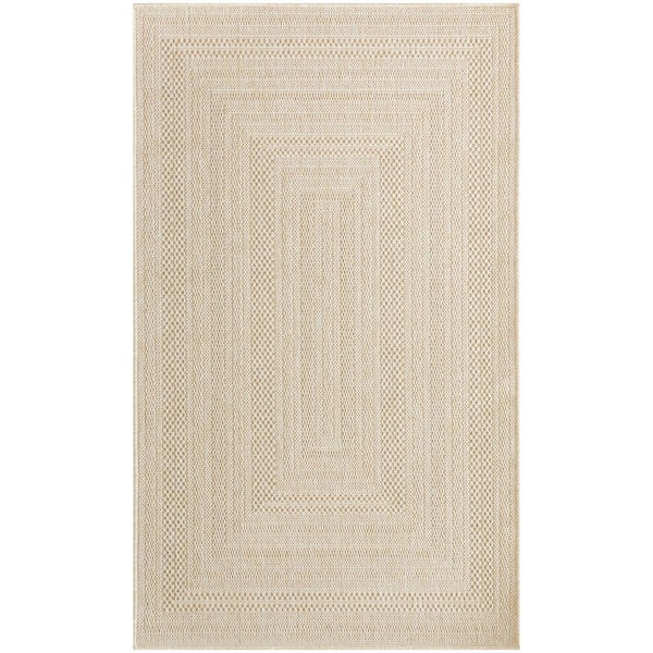 Nourison Tulum Cream 3 ft. x 5 ft. Linear Contemporary Area Rug