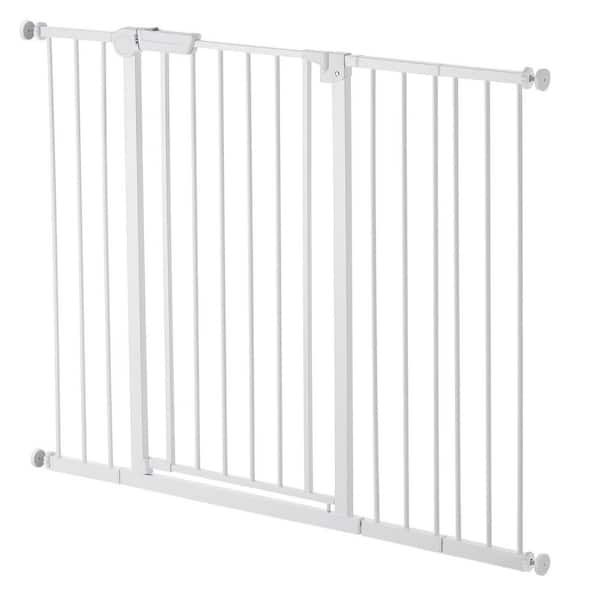 Baby Gate, 26-48 in. Adjustable Width, 36 in. High Dog Gate, Easy Step Walk Thru, for Child Pet Security, White