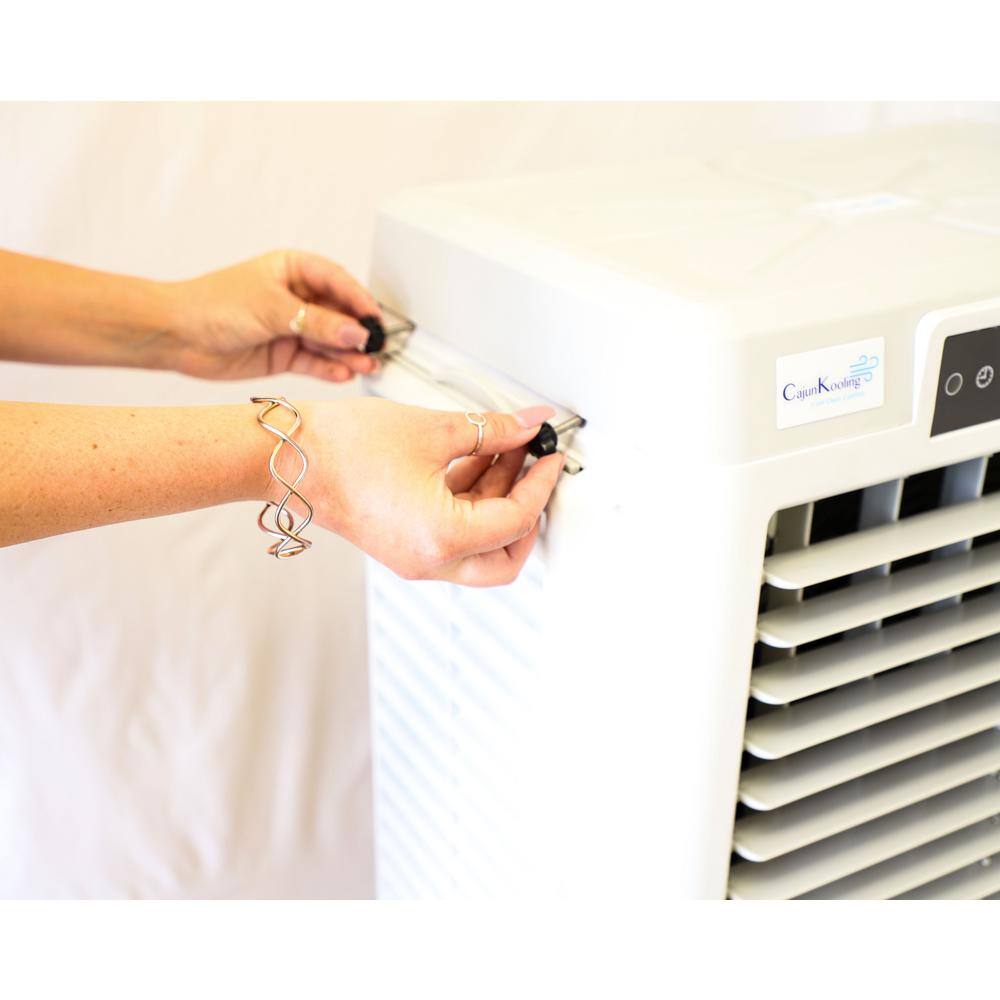 Portable White and Gray Evaporative Air Cooler with Remote Control