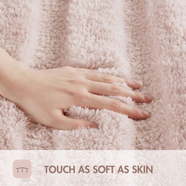 Tufted Pearl Channel 24 in. x 58 in. Blush Polyester Runner Bath Rug