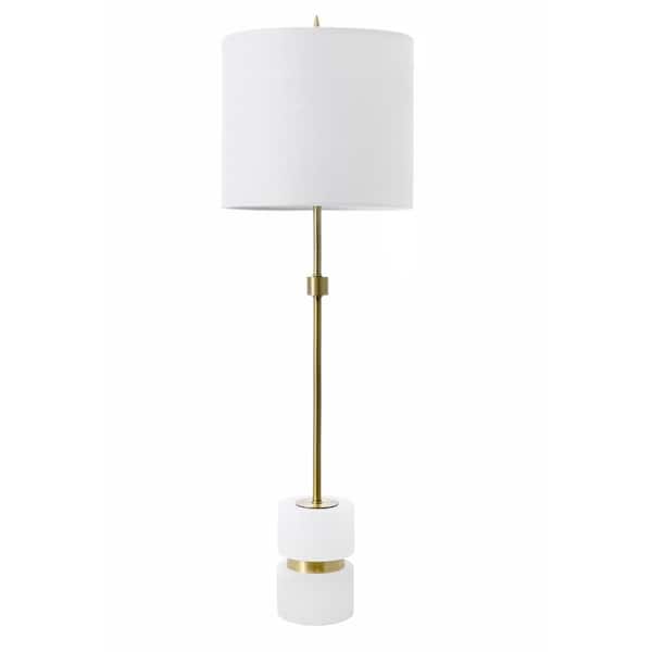 Brass Table Lamps 19.6 Bedside Table Lamps with Fabric Shade, Crystal  Glass Decoration, Modern Nightstand Lamps for Bedroom (Color : White B,  Size 