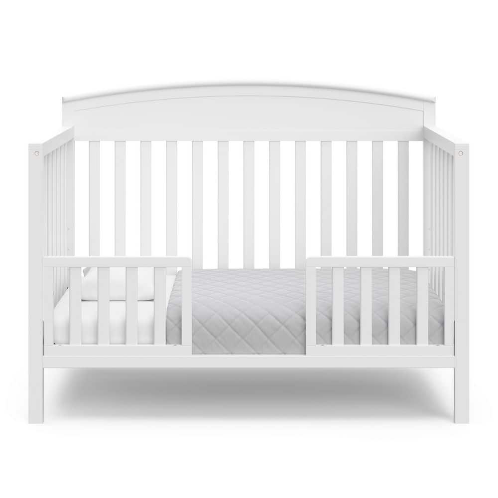 White Pine Wood 5-in-1 Convertible Crib with Adjustable Mattress Support