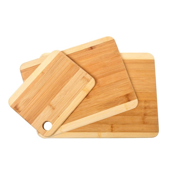3-Piece 2-Tone Bamboo Cutting Board Set