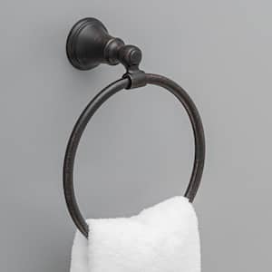 Woodhurst Wall Mount Round Closed Towel Ring Bath Hardware Accessory in Venetian Bronze