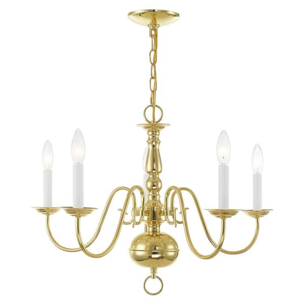 Yorkhaven 5-Light Polished Brass Chandelier