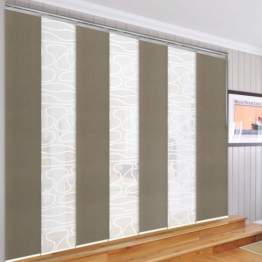 Rainy Swirl 110 in. - 153 in. W x 94 in. L Adjustable 7- Panel Satin Nickel Single Rail Panel Track with 23.5 in. Slates price history on PriceWatchPro