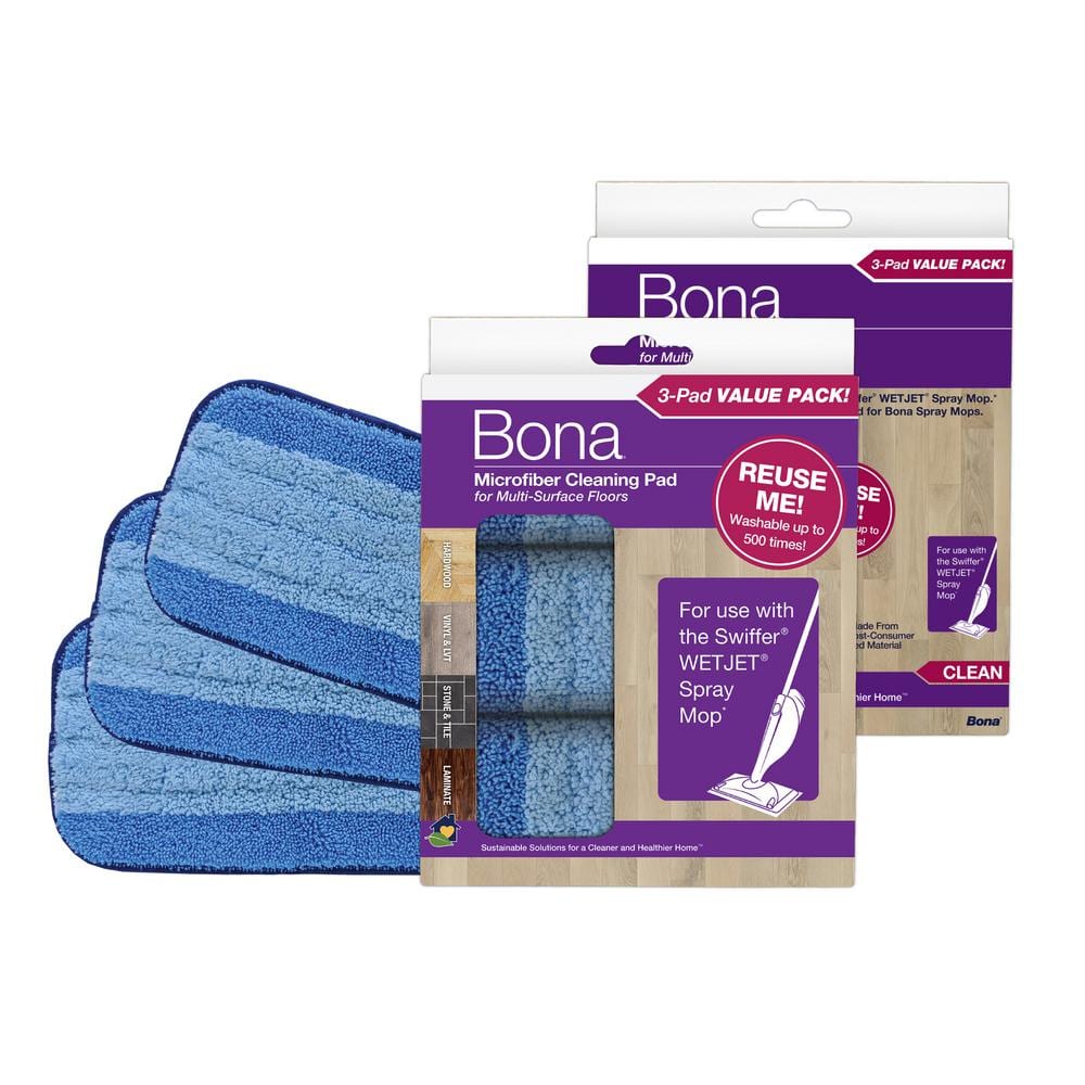 Microfiber Cleaning Refill Pads for use with Swiffer WETJET Spray Mop 3-Cou